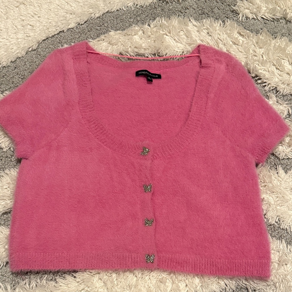Kendall & Kylie Pink Knit Top